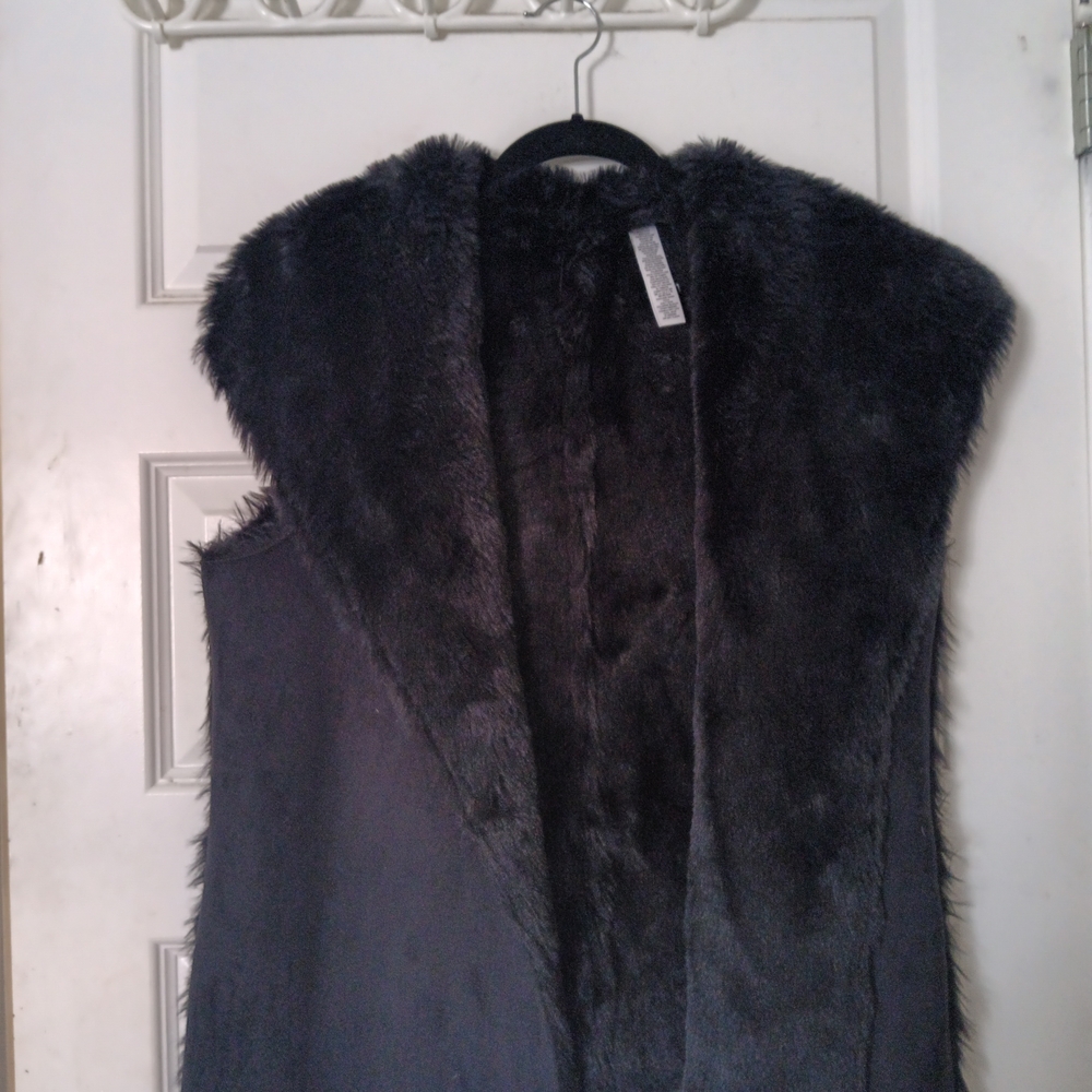 Black Faux Fur Vest